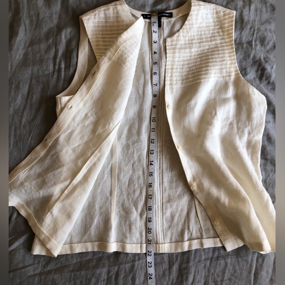 Ellen Tracy 100% Linen Vest L - Picture 8 of 9